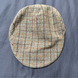 Hannah Checkered Hat - Olive and Burgundy